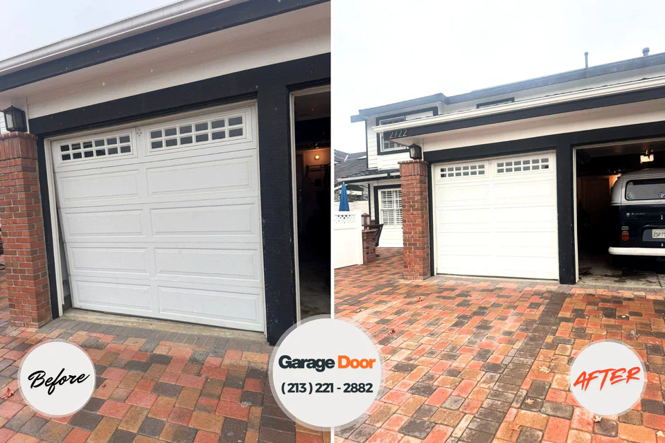 Before and after: garage door repair Arlington Heights, PA